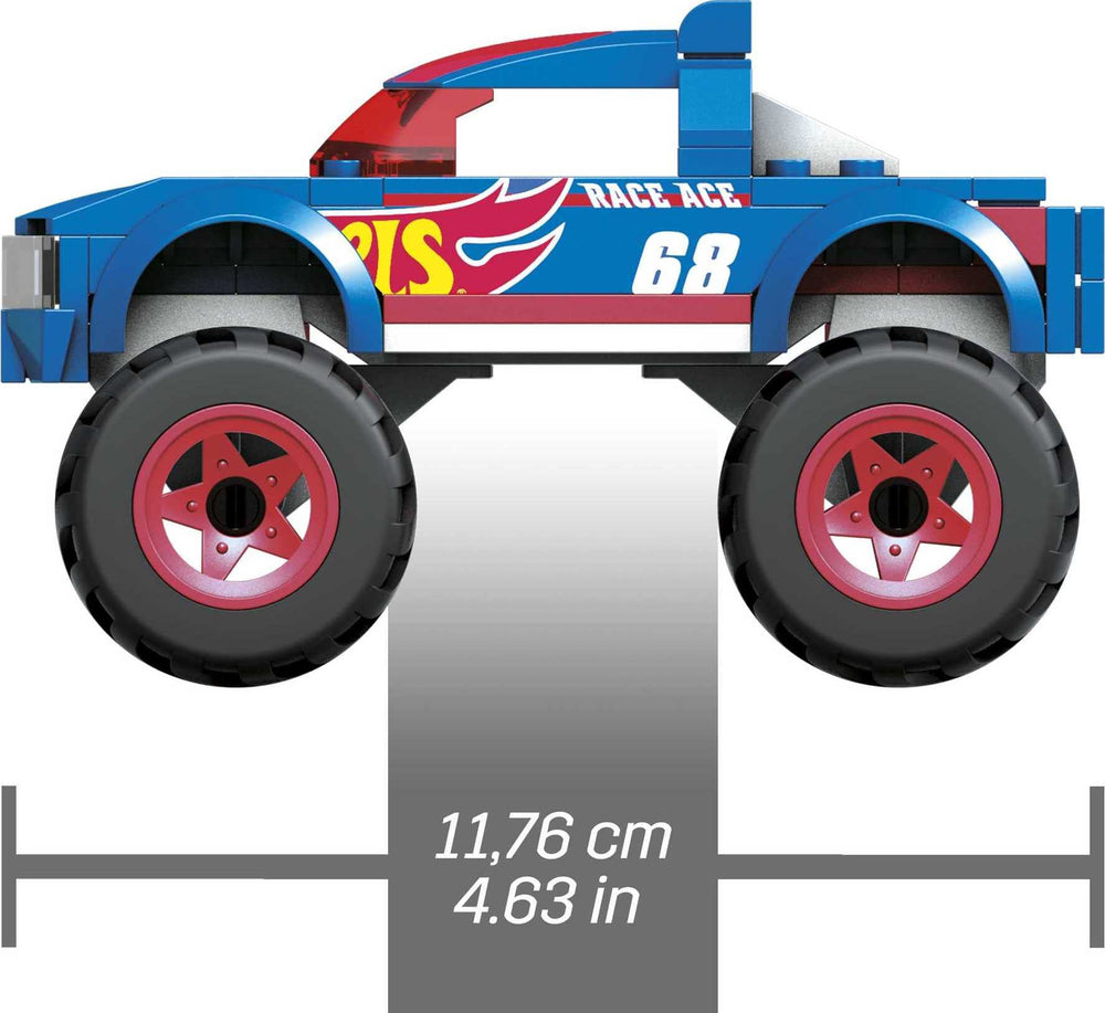 69-piece build-set spread shows versatile bricks for creative monster-truck builds