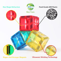 MEGAGONTILES strong magnets support taller, sturdier structures during play