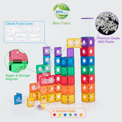 MEGAGONTILES scratch-resistant magnetic tiles forming taller, sturdier builds
