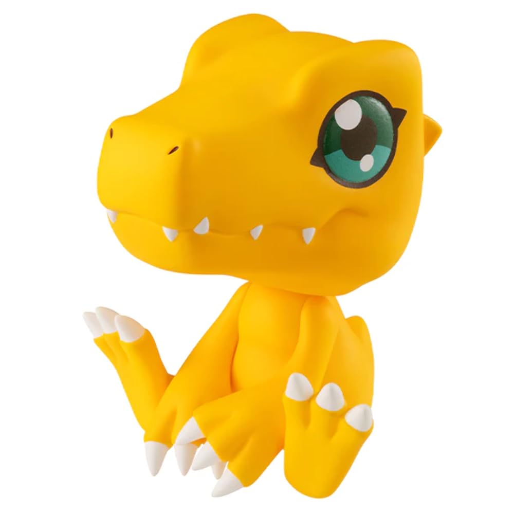 Megahouse Digimon Agumon Look Up PVC figure bright yellow color.