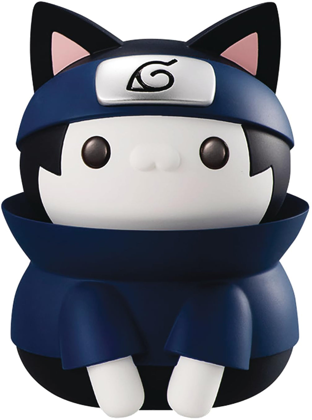 Megahouse Naruto Nyanto Sasuke figure front view for shelf display.