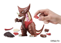 Megahouse Ultraman Gomora Kaitai Puzzle muscle layer reveals hidden structure during assembly.