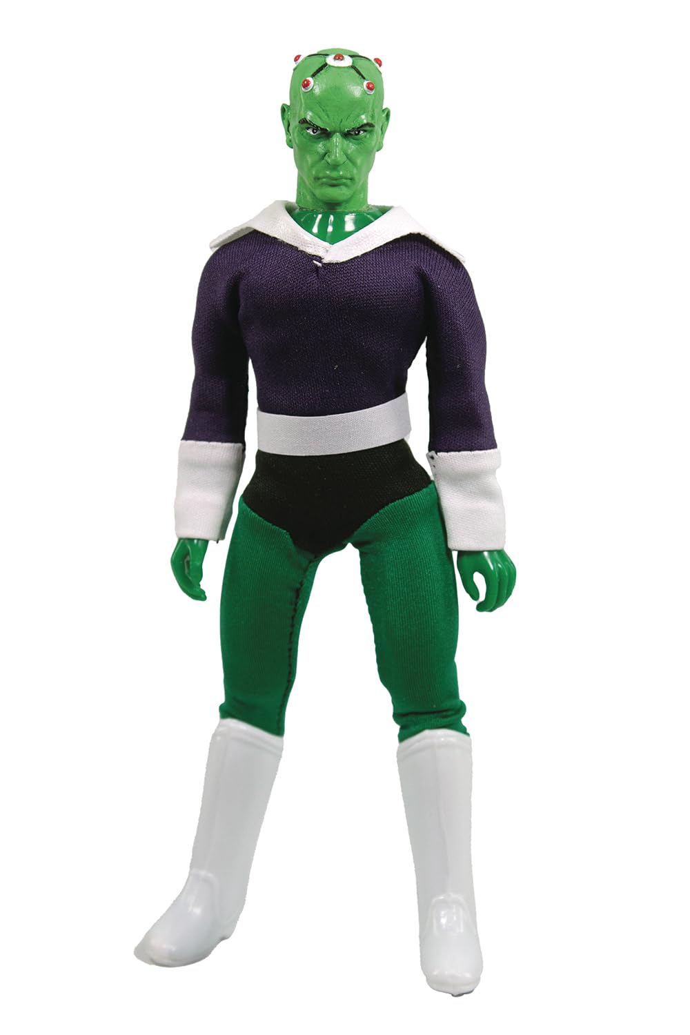 Mego DC Brainiac 50th Anniversary figure posed for display and collection.