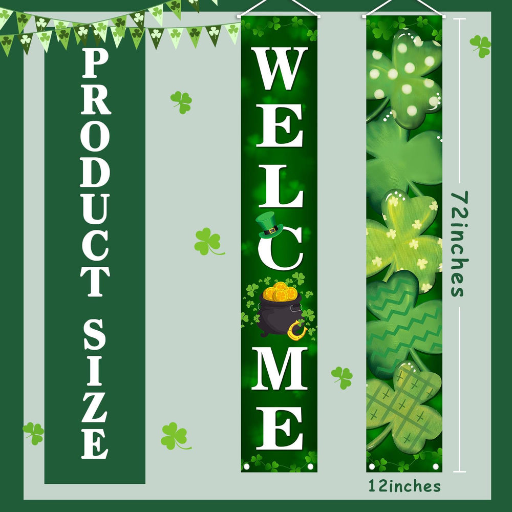 MEHOFOND front porch banner adds color to your doorway for St. Patrick's celebrations.