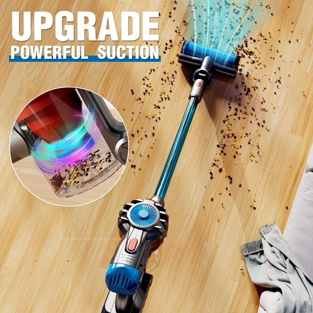 MEIJIABA toddler toy vacuum showcasing rechargeable battery for extended play
