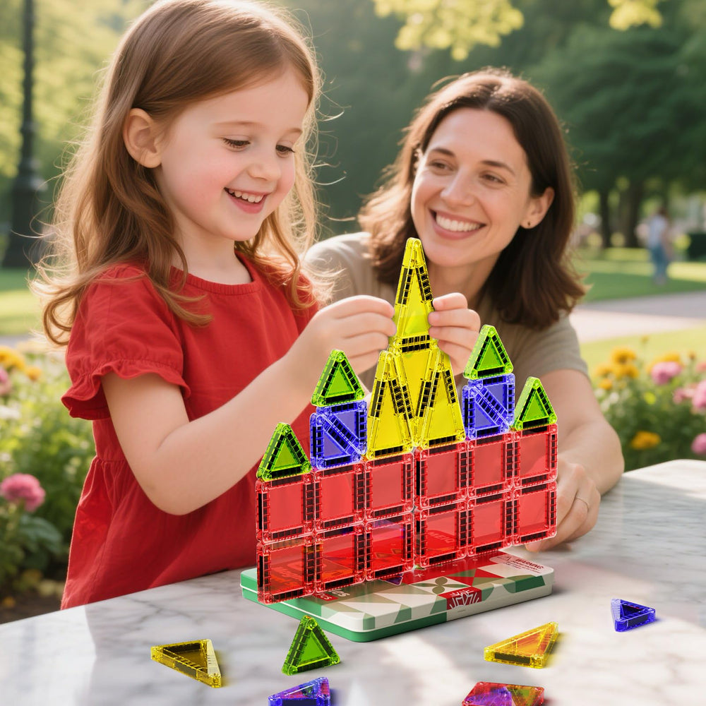 MEIQ tiles compatible with major brands to expand play sets.