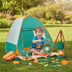 Meland camping set campfire extendable-stand provides realistic lighting during play