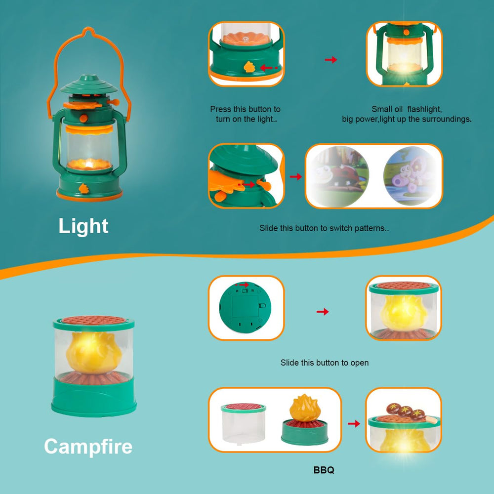 Meland camping set oil lamp adds warm ambience to pretend nights