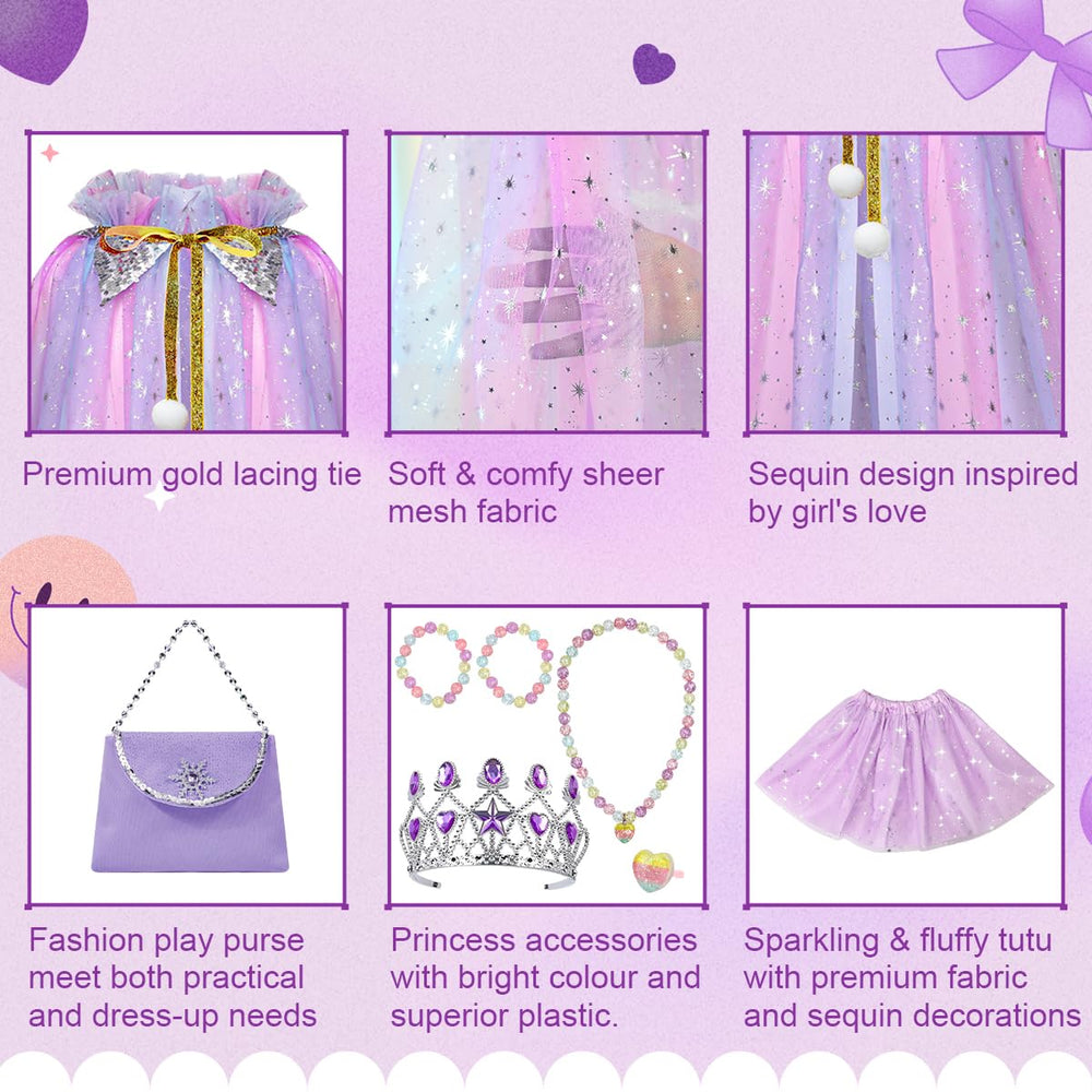 Meland dress-up purse and jewelry add elegant detail for pretend play