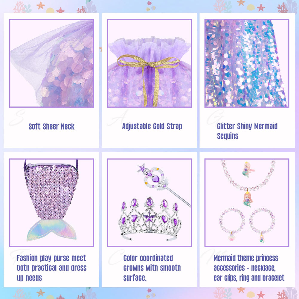 Five-color Meland mermaid capes showcase vibrant palette for dress-ups