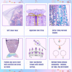 Five-color Meland mermaid capes showcase vibrant palette for dress-ups