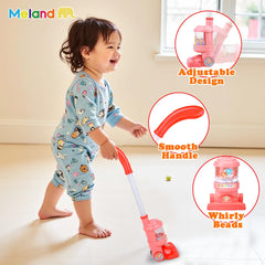 Meland cleaning set toy vacuum with beads that spin for engaging play.