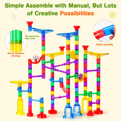 Meland Marble Run see-through design enhances marble visibility