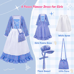 Meland Pioneer Dress high-waisted design adds a period silhouette for role-play.