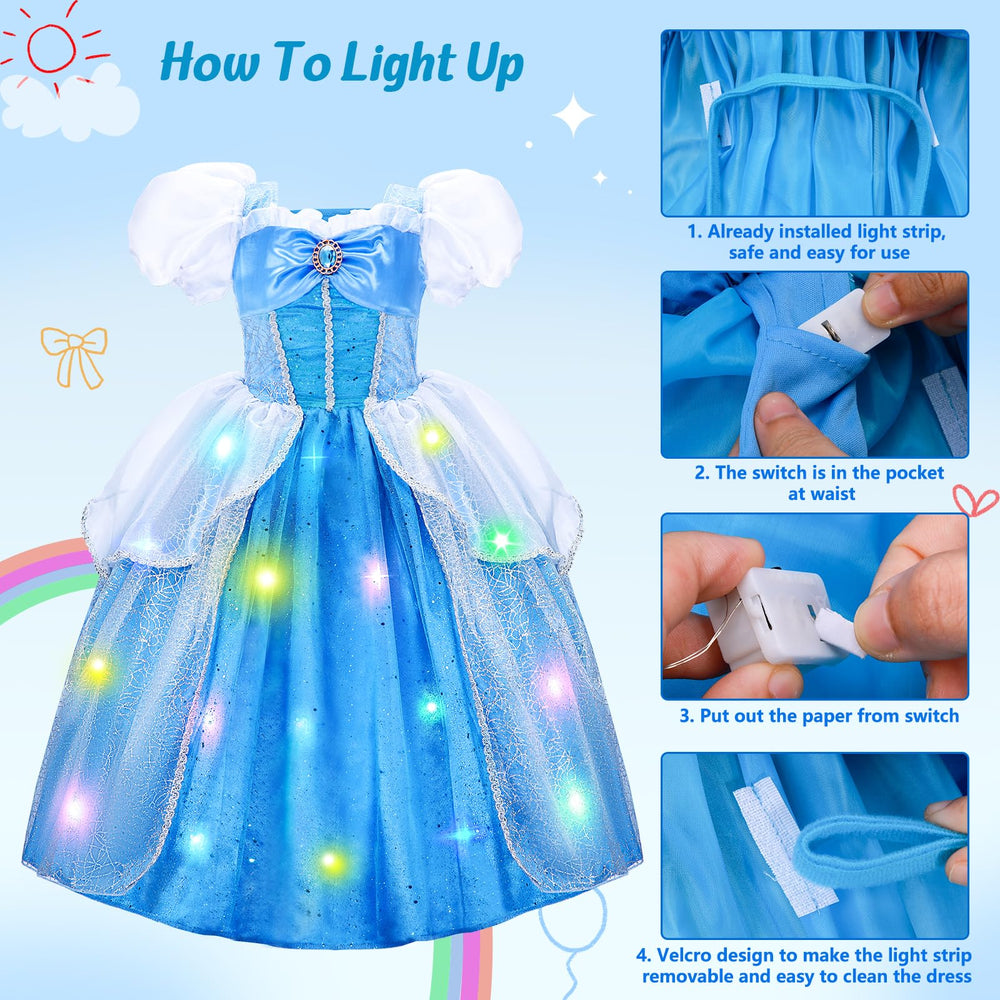 Meland princess headband glow detail completes the glowing look for parties.