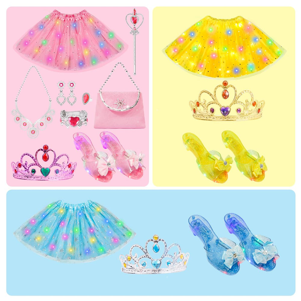 Non-slip heels help little princess stay steady during pretend adventures.