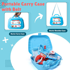 Meland Toy Doctor Kit costume with coat and hat enables authentic dress-up play.
