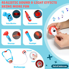 Meland Toy Doctor Kit thermometer helps kids learn temperature checks during pretend visits.