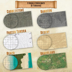 Melee Mats DND grassland design battle mat for quick terrain setup