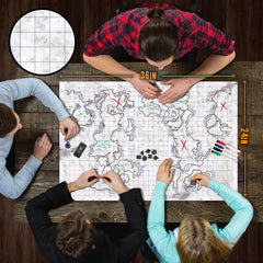 Melee Mats DND tundra design battle mat highlighting icy combat zones