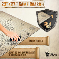 Melee Mats DND Map Starter Set with dry erase markers for quick edits