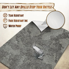 Melee Mats non-slip back keeps minis steady during tactical turns