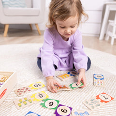 Set of 40 wooden pieces for number practice and number-sense activities