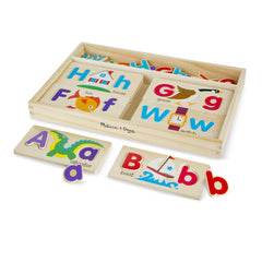 Melissa and Doug ABC Picture Boards front view with 13 double-sided boards for early literacy