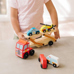 Melissa & Doug ambulance in yellow supports caring rescue narratives.