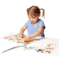 Melissa & Doug medieval scene background supports imaginative pretend play.