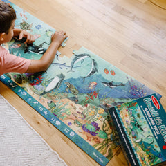 Close-up of 48 extra-thick pieces in Beneath the Waves puzzle