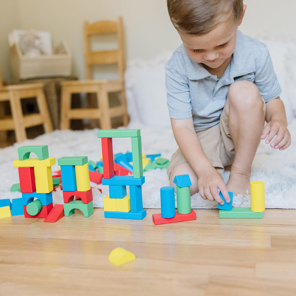 Melissa & Doug FSC-certified blocks reflect eco-friendly materials.