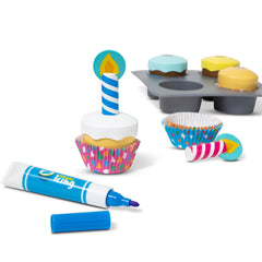 Candles add pretend party flair to celebrations with friends.