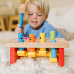 Melissa & Doug Deluxe Pounding Bench compact dimensions for easy storage