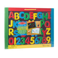 Melissa & Doug double-sided board blends chalk art and dry-erase activities.