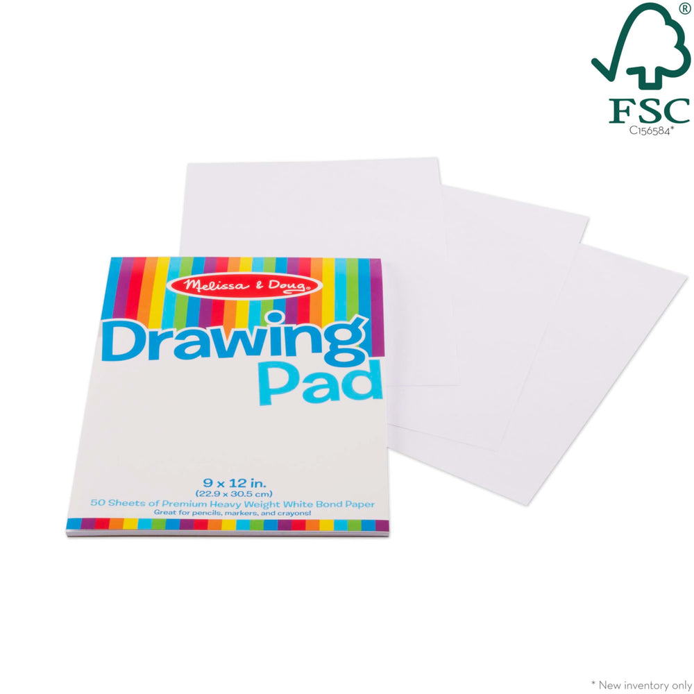 Melissa & Doug Drawing Pad works well with pencils, markers, and crayons