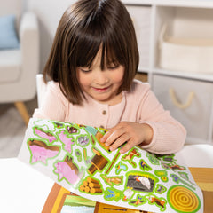 Melissa & Doug Farm Sticker Pad barn interior background creates cozy dioramas
