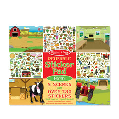 Melissa & Doug Farm Sticker Pad cover for easy, reusable farm play