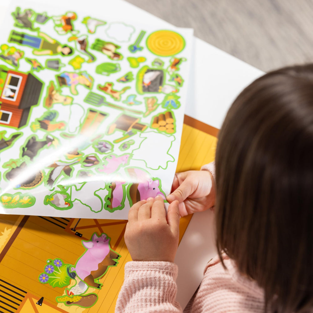 Melissa & Doug Farm Sticker Pad stickers detach cleanly for reuse