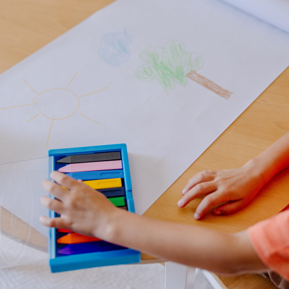 Non roll design keeps colors where you left them for mess free coloring sessions.