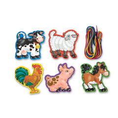 Melissa & Doug Lace & Trace Farm child playing demonstrates screen-free activity