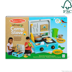 Melissa & Doug Let’s Explore camp stove sliceable wooden fish for realistic play