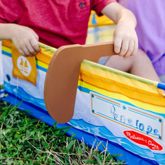 Melissa & Doug Lets Explore Sailboat dimensions show room for group play.