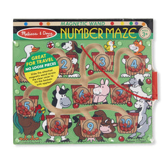 Melissa and Doug Magnetic Wand Number Maze numbers shown as players move apples.