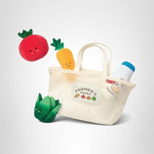 Melissa & Doug market basket fill & spill supports color recognition and sorting.