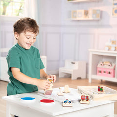 Melissa & Doug My First Wooden Stamp Set Vehicles airplane stamp with washable blue ink
