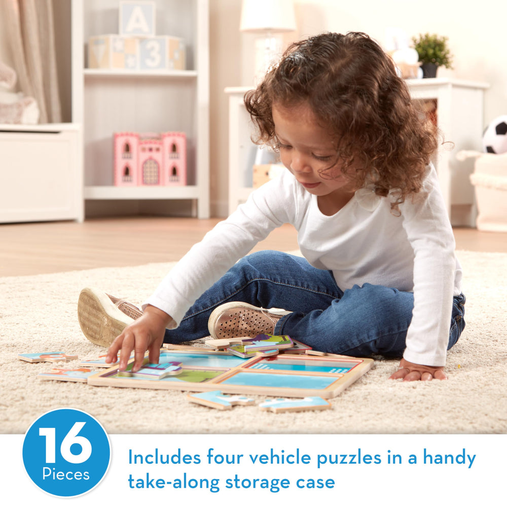 Melissa & Doug Ready Set Go train puzzle supports problem solving.