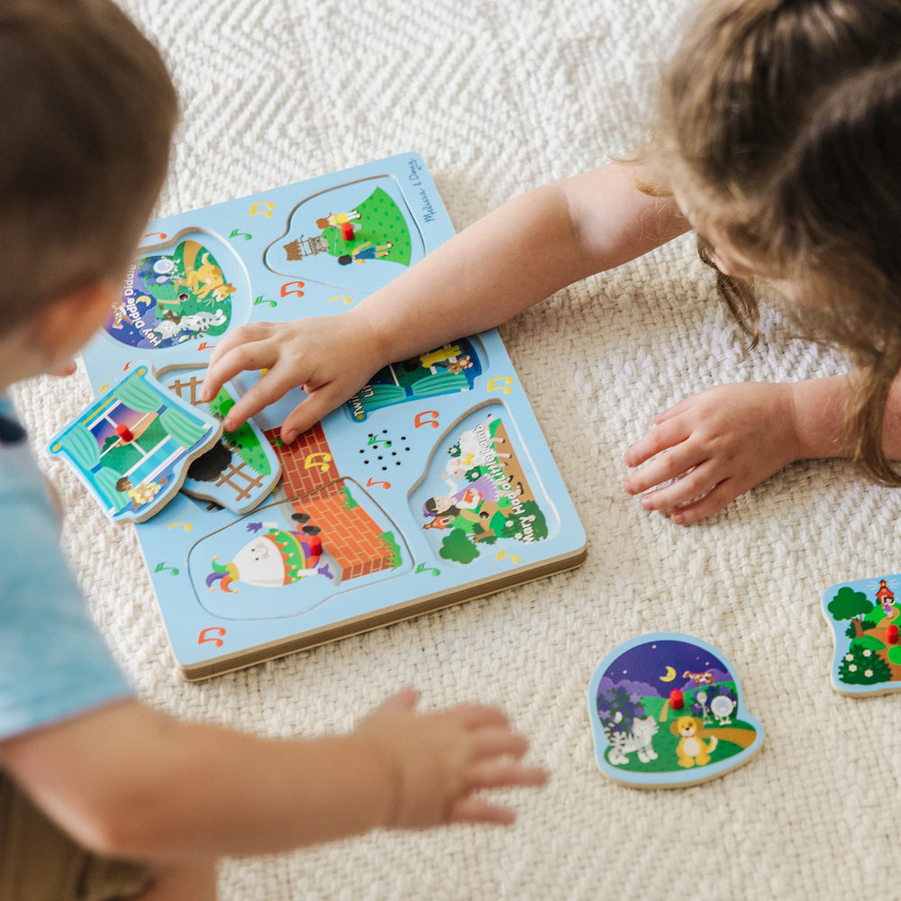 Melissa & Doug sound puzzle pieces encourage fine motor skills as children match images.