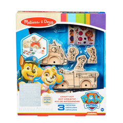Melissa & Doug Paw Patrol wooden vehicles ready for painting and imaginative play.