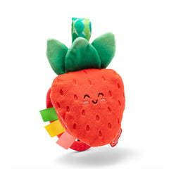 Melissa & Doug Peek-a-Boo Berry clip-on toy with strawberry slices for on-the-go play.